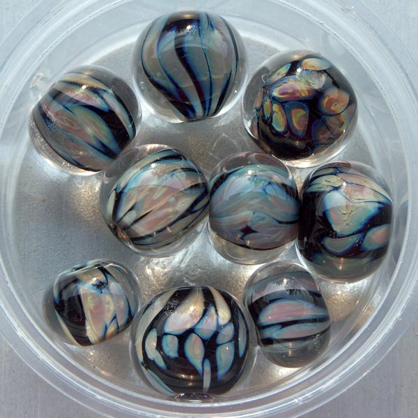 Perlen mit Raku-Frit von Angela