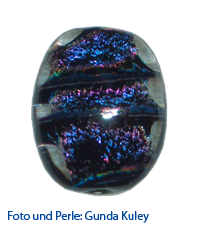 Perle mit schwarzem Dichroic Glas